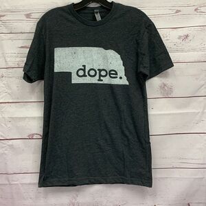 Next Level Apparel Dope. Nebraska Cutout Green Short Sleeve T-shirt Womens Small